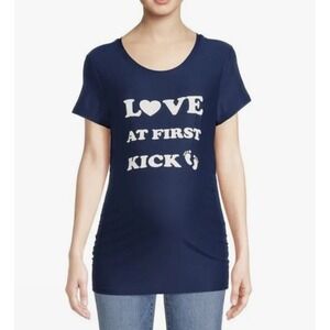 Time and Tru 'Love At First Kick' Maternity Top (Size L 12-14) BRAND NEW W TAGS